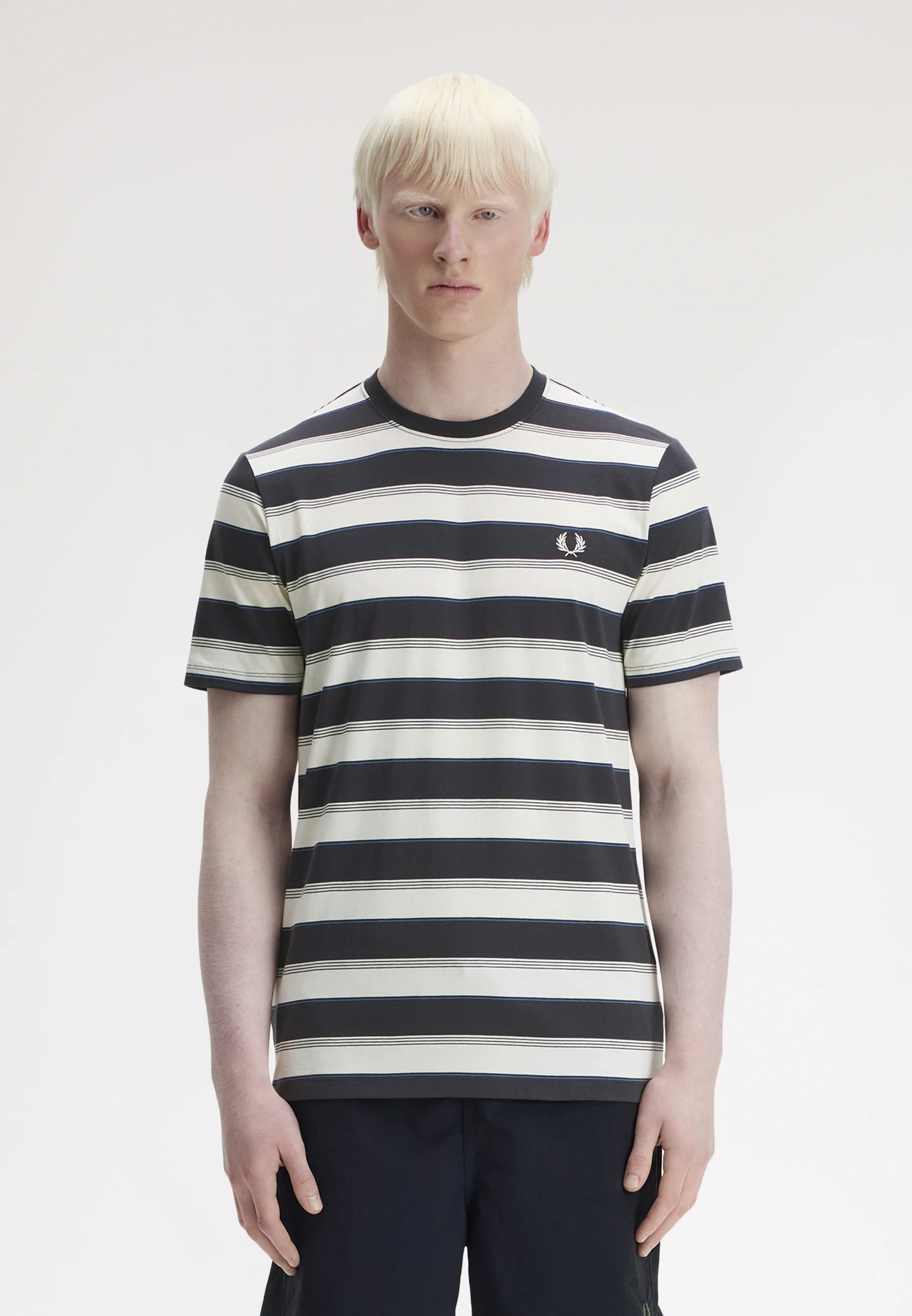 Fine Stripe T-Shirt Anchor Gray