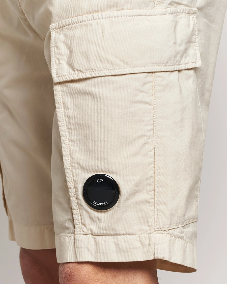 Ottoman Garment Dyed Cotton Cargo Shorts Off White