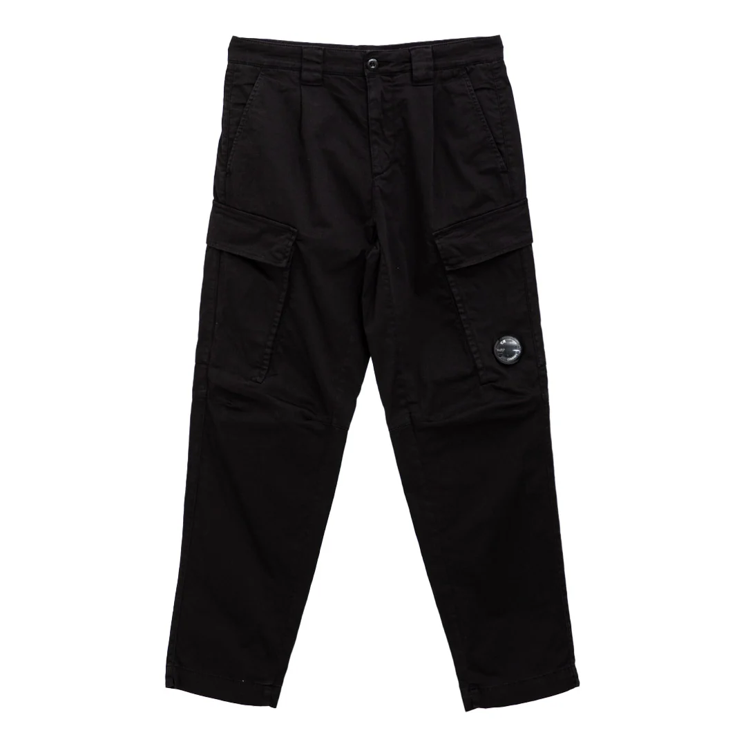 Stretch Sateen Loose Cargo Pants
